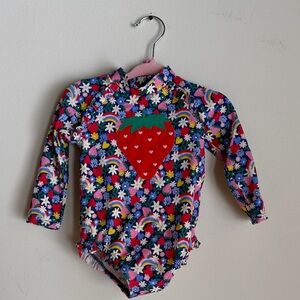 MINI BODEN Rainbow Strawberry Baby Swimsuit